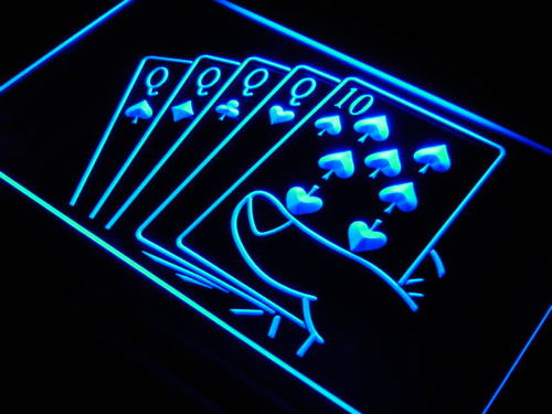 Four of a Kind Poker Casino Neon Light Sign